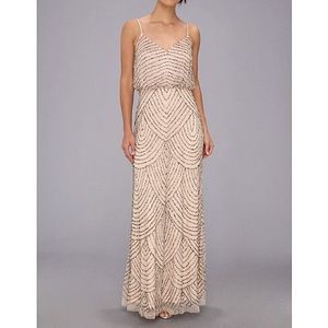 Adrianna Papell Blush/Pink Beaded Dress
